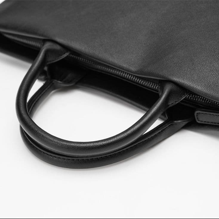 メンズトートバッグ 本革仕立て シンプル横型トートバッグ