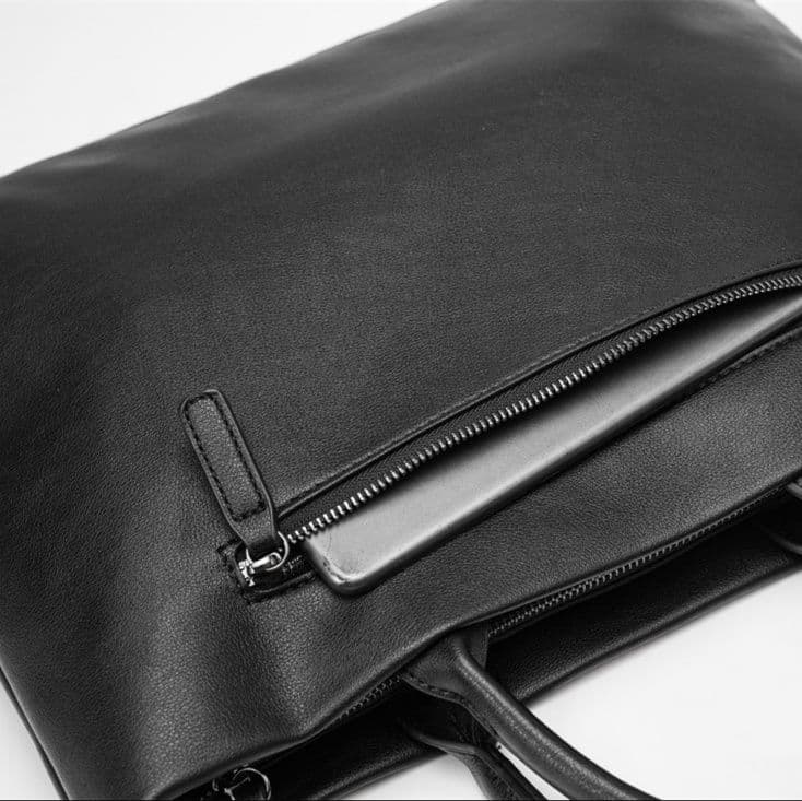 メンズトートバッグ 本革仕立て シンプル横型トートバッグ