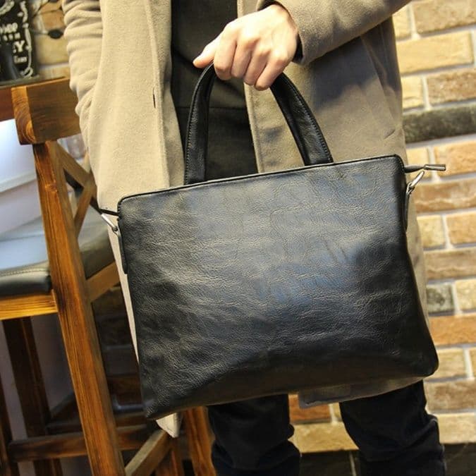 メンズトートバッグ 横型二層式トートバッグ