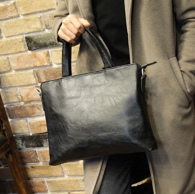メンズトートバッグ 横型二層式トートバッグ
