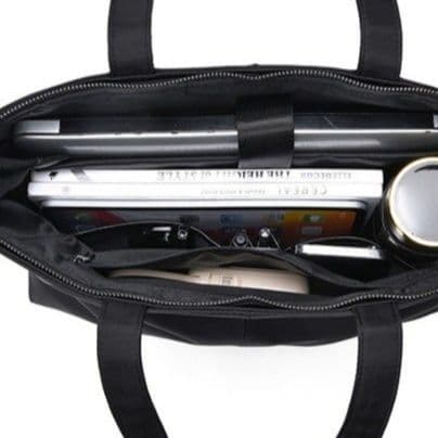 メンズトートバッグ シンプル縦型仕切り付き大容量通勤鞄