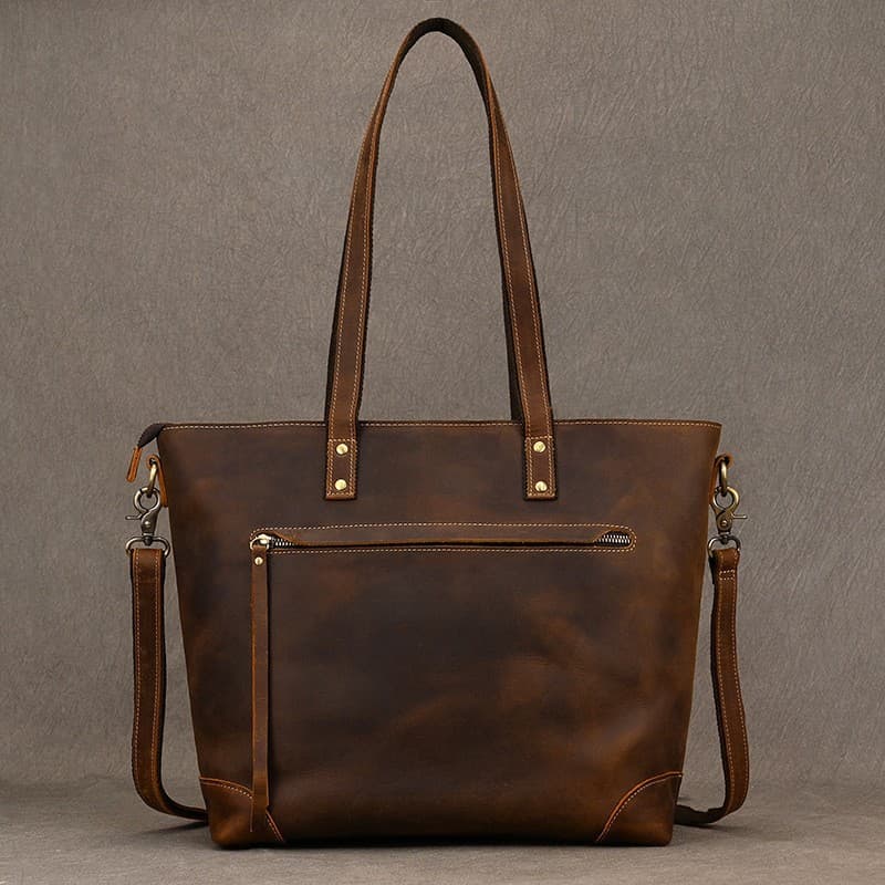 メンズトートバッグ 本革二層式縦型メンズトートバッグ